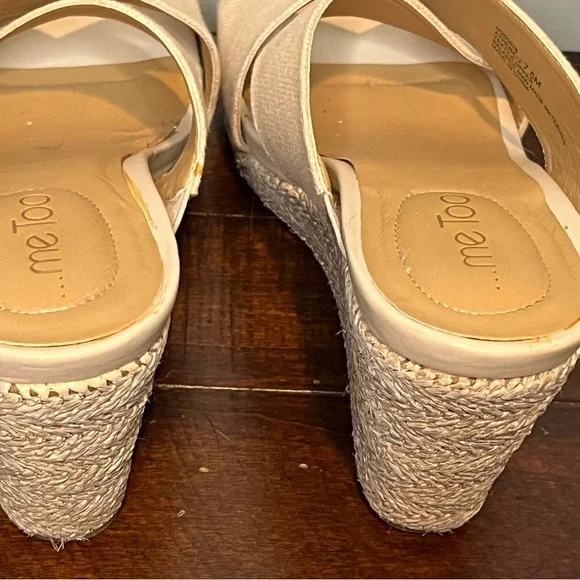 Me Too Brand Cream Wedges with Braided Platform - Size 7 - Picture 6 of 6